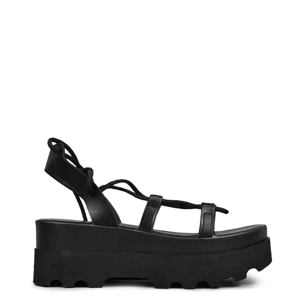 Altercore - Sue Plateau Sandaal - Zwart